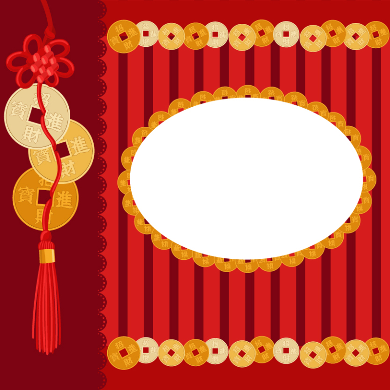 Chinese Style gold ingot and gold coin template pattern (10)