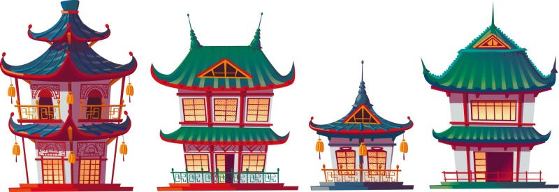 Chinese Style pavilion and memorial archway template pattern (22)
