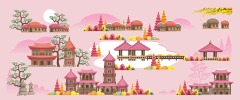 Chinese Style pavilion and memorial archway template pattern (1)
