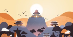 Chinese Style pavilion and memorial archway template pattern (55)
