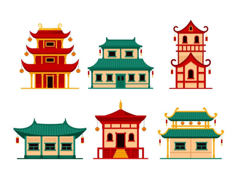 Chinese Style pavilion and memorial archway template pattern (26)