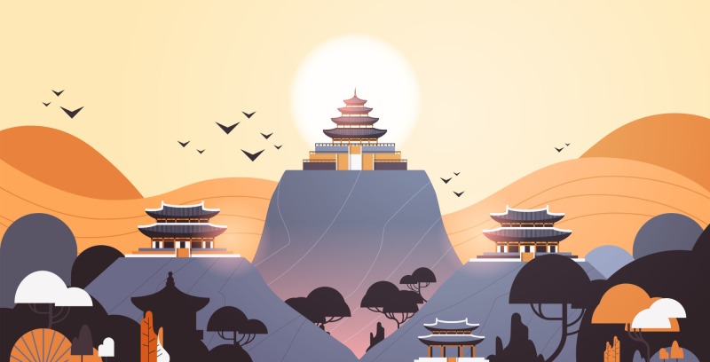 Chinese Style pavilion and memorial archway template pattern (35)