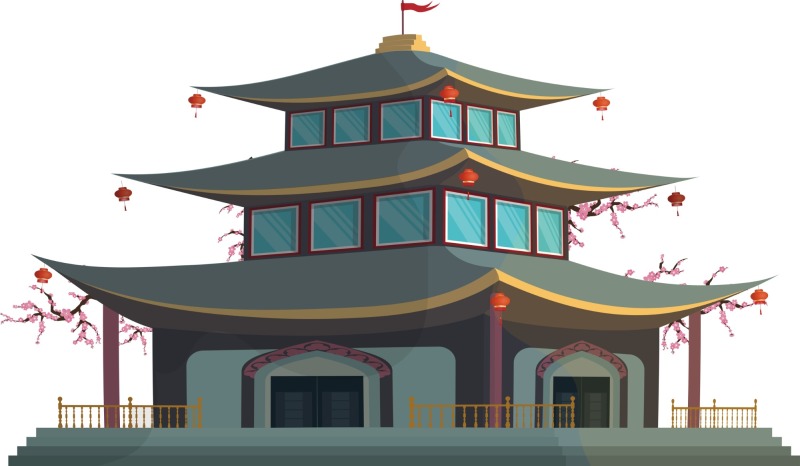 Chinese Style pavilion and memorial archway template pattern (49)