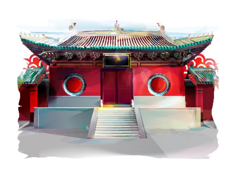 Chinese Style pavilion and memorial archway template pattern (24)