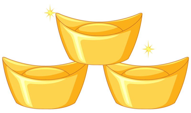 Chinese Style gold ingot and gold coin template pattern (22)