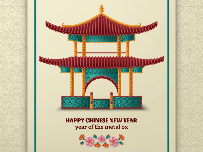 Chinese Style pavilion and memorial archway template pattern (50)