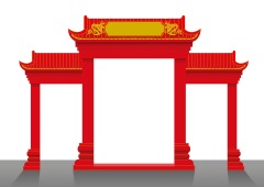 Chinese Style pavilion and memorial archway template pattern (17)