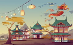 Chinese Style pavilion and memorial archway template pattern (60)