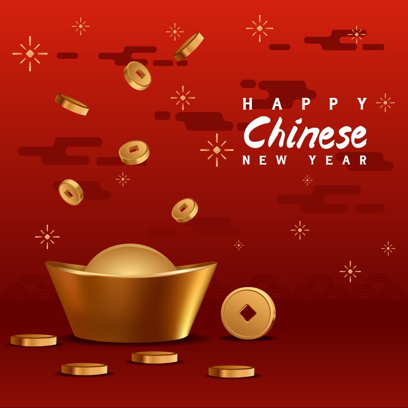 Chinese Style gold ingot and gold coin template pattern (7)