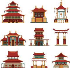 Chinese Style pavilion and memorial archway template pattern (27)