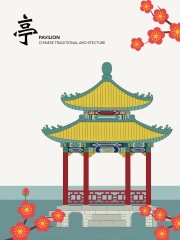 Chinese Style pavilion and memorial archway template pattern (53)