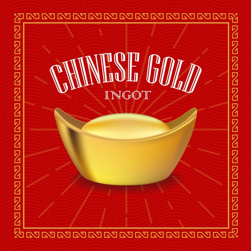 Chinese Style gold ingot and gold coin template pattern (12)