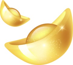 Chinese Style gold ingot and gold coin template pattern (19)