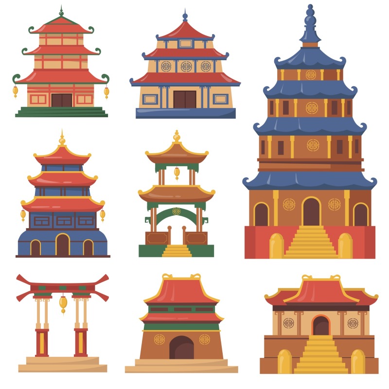 Chinese Style pavilion and memorial archway template pattern (3)