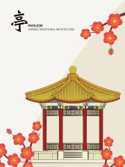 Chinese Style pavilion and memorial archway template pattern (44)
