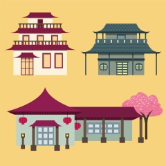 Chinese Style pavilion and memorial archway template pattern (2)