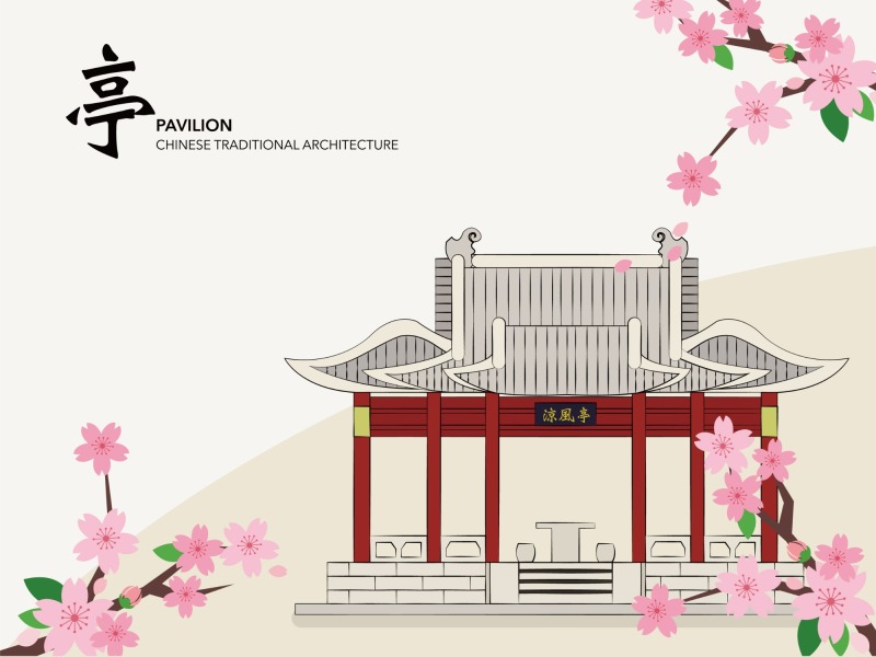 Chinese Style pavilion and memorial archway template pattern (39)