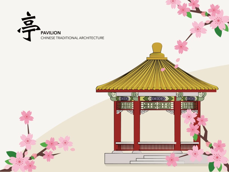 Chinese Style pavilion and memorial archway template pattern (41)