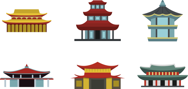 Chinese Style pavilion and memorial archway template pattern (36)
