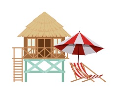 Thatched cottagel and log cabin icon pattern set (18)