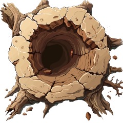 Tree hole and animals icon pattern set (21)