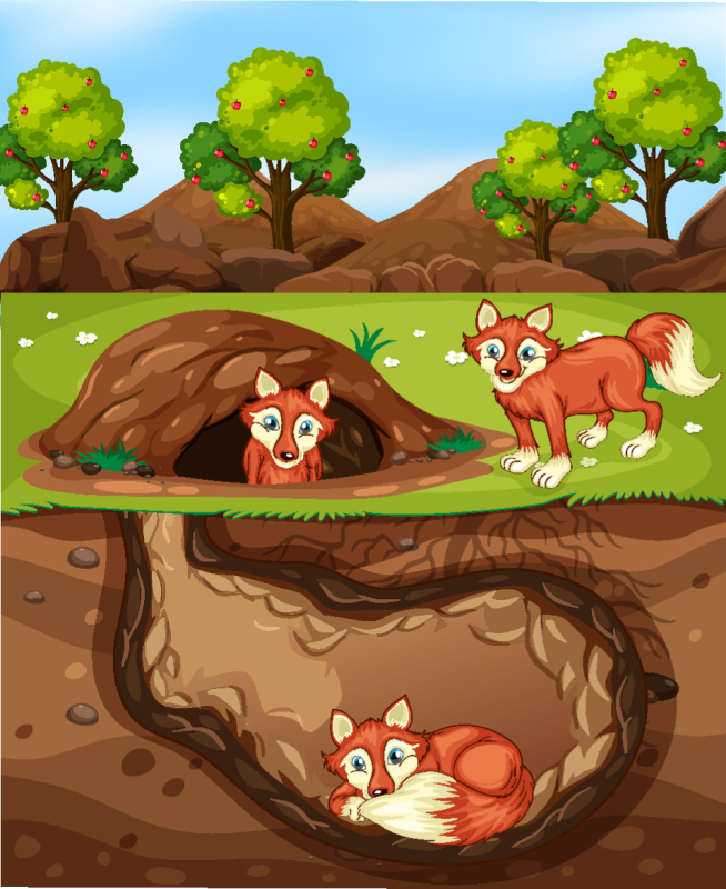 Tree hole and animals icon pattern set (19)