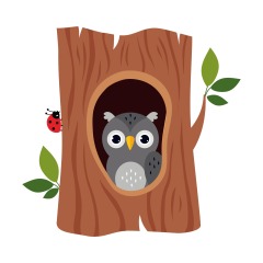 Tree hole and animals icon pattern set (14)