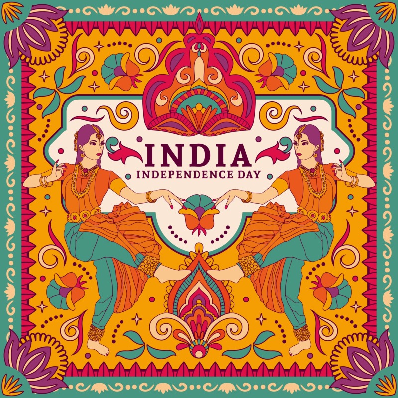 Indian traditional elements icon pattern template (37)