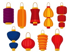 Chinese traditional lantern elements set (6)
