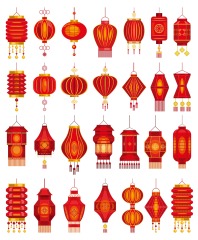 Chinese traditional lantern elements set (13)
