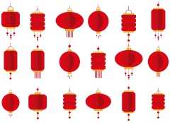 Chinese traditional lantern elements set (15)