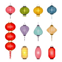 Chinese traditional lantern elements set (4)