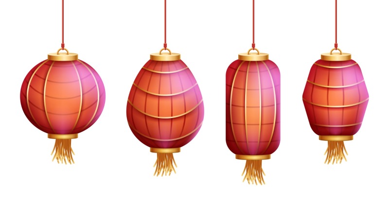 Chinese traditional lantern elements set (11)