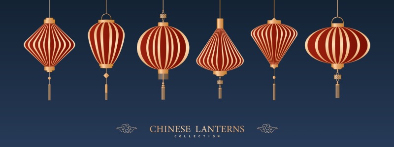Chinese traditional lantern elements set (19)