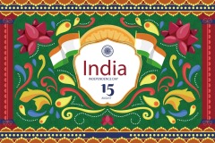 Indian traditional elements icon pattern template (16)