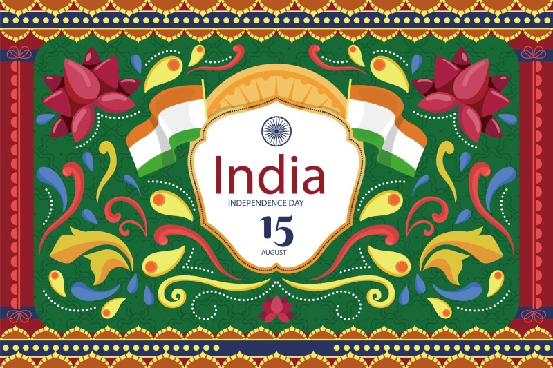 Indian traditional elements icon pattern template (16)