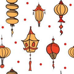Chinese traditional lantern elements set (27)