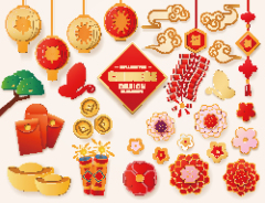 Chinese Spring Festival elements pattern (1)