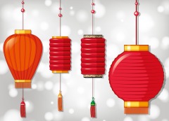Chinese traditional lantern elements set (30)