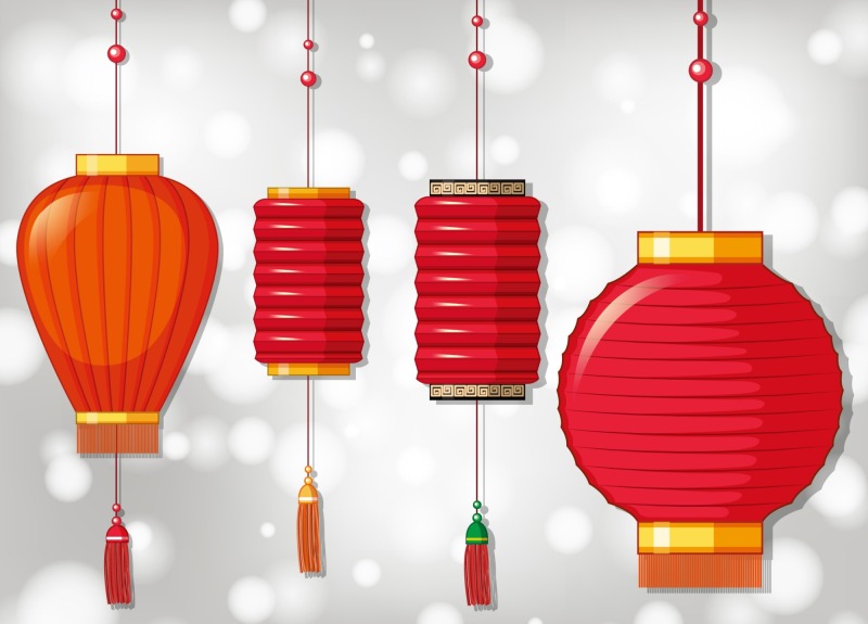 Chinese traditional lantern elements set (30)