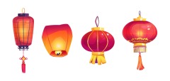Chinese traditional lantern elements set (10)