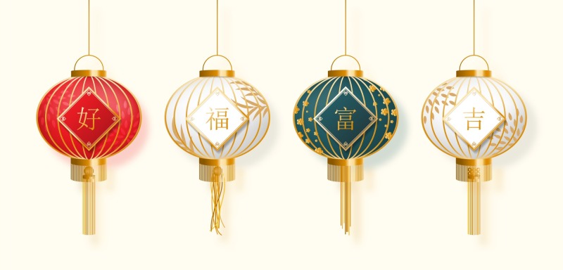 Chinese traditional lantern elements set (33)