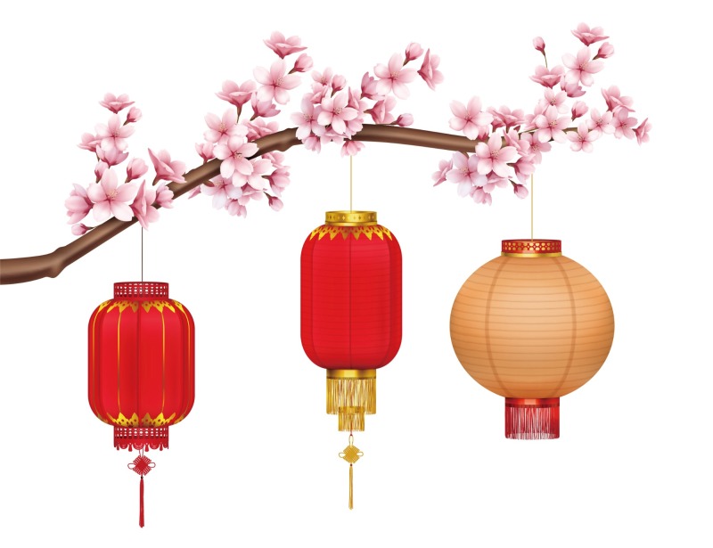 Chinese traditional lantern elements set (23)