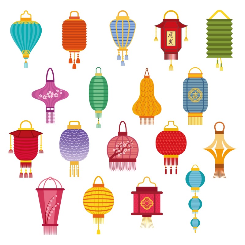 Chinese traditional lantern elements set (5)