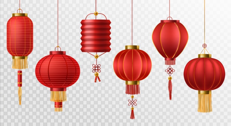 Chinese traditional lantern elements set (12)