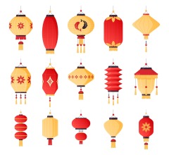 Chinese traditional lantern elements set (2)