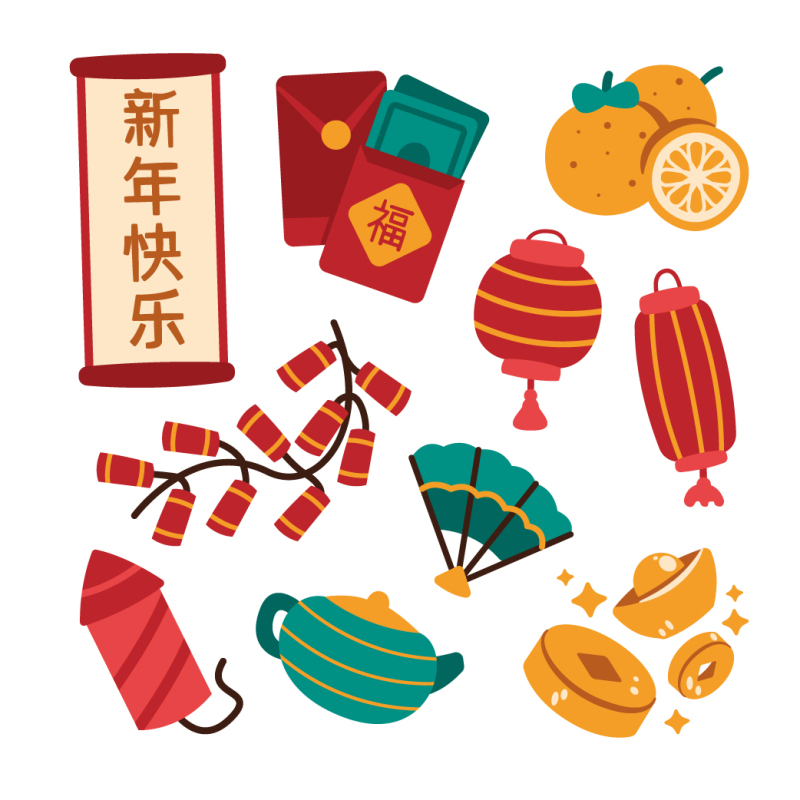 Chinese Spring Festival elements pattern (6)