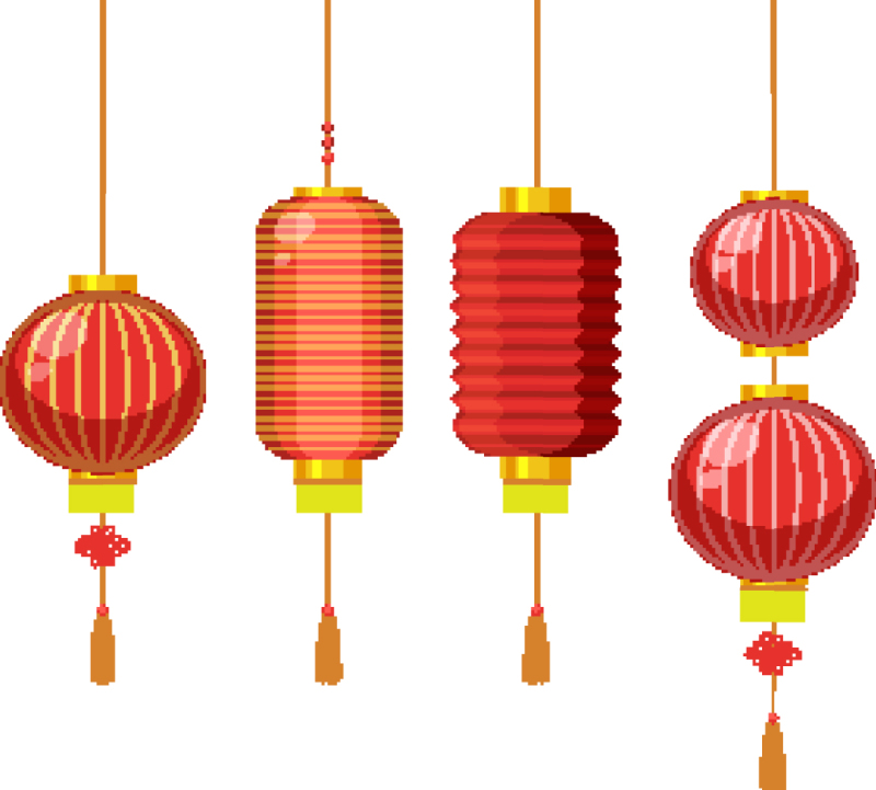 Chinese traditional lantern elements set (22)