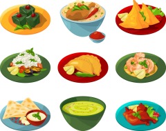 Indian traditional elements icon pattern template (30)