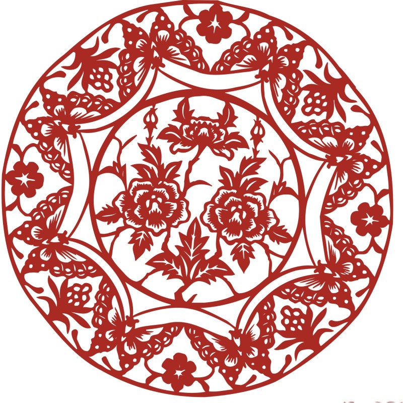 Chinese traditional paper cutting art elements set (45)